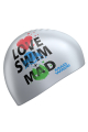 Шапочки силиконовые с рисунком Love Swim Mad